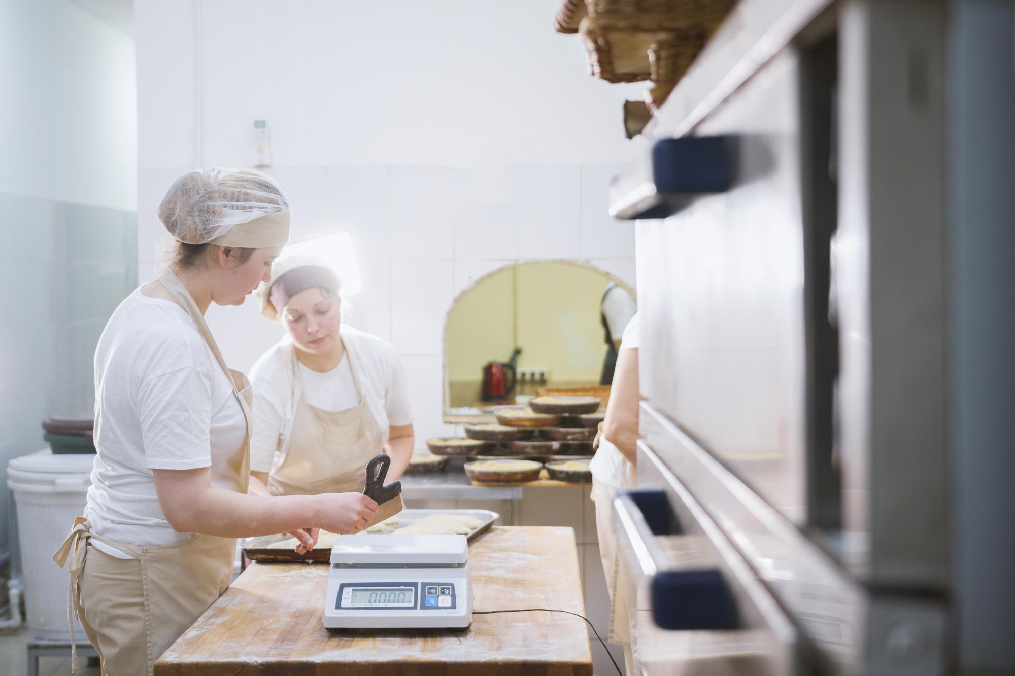 Workshop interior with culinary team